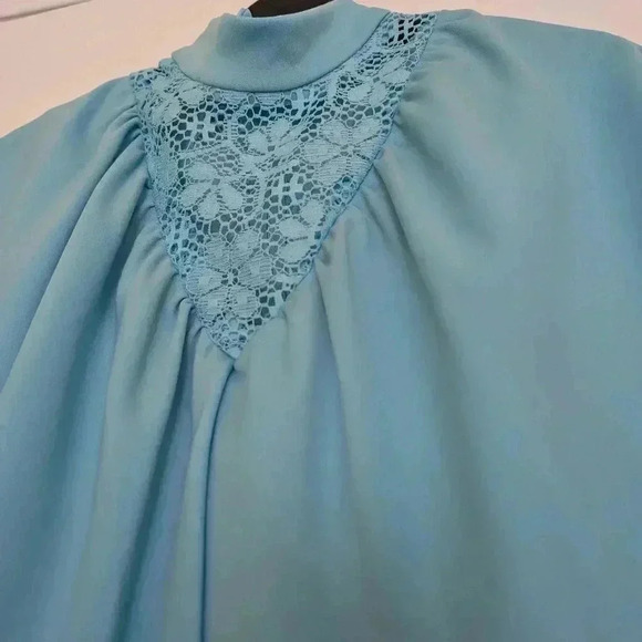 Stunning vintage blue 1970s evening  cape dress size medium - Picture 6 of 10